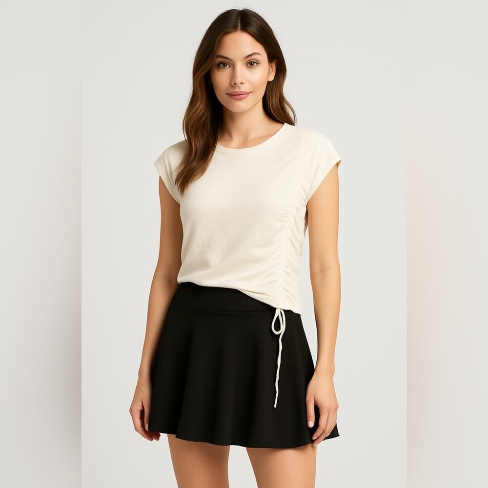 Hello Nite! White to Peach Ruched Side Sleeveless Top Women’s Size Small NWT